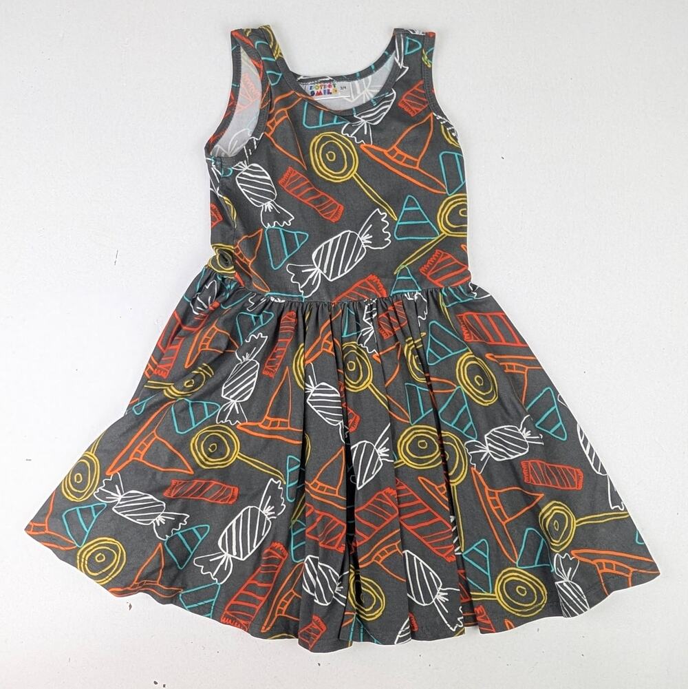 Dot Dot Smile Halloween Candy Tank Dress - Girls 3-4 Years
